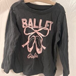 Old Navy Black and Pink Ballet Long Sleeve Tee